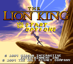 Lion King, The (Japan) Title Screen